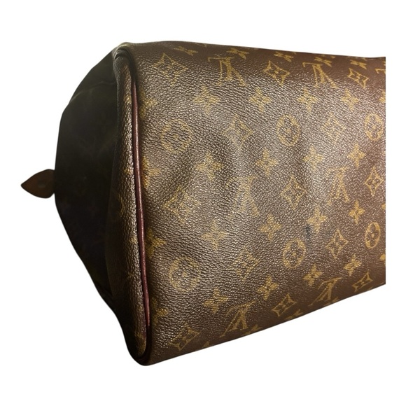 Louis Vuitton Speedy 35 – Vintage Monogram Refreshed Burgundy Leather - Picture 6 of 14